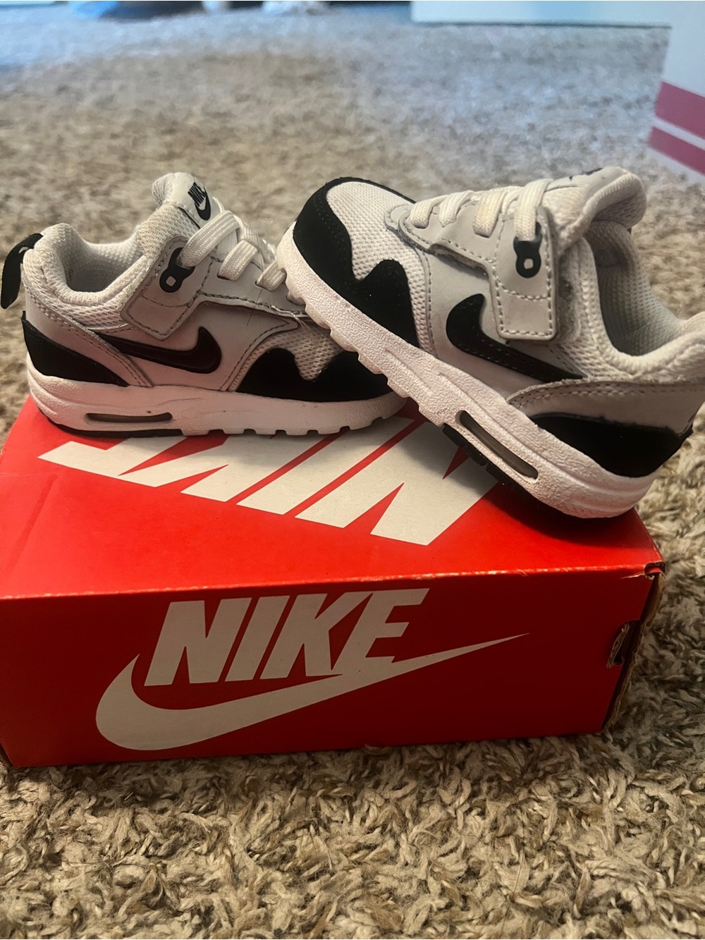 Nike Kids White and Black Athletic Sneakers